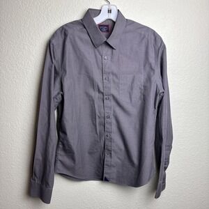 Untuckit Men's Long Sleeve Size S‎ Gray Slim Fit Button Front Wrinkle Free *Read